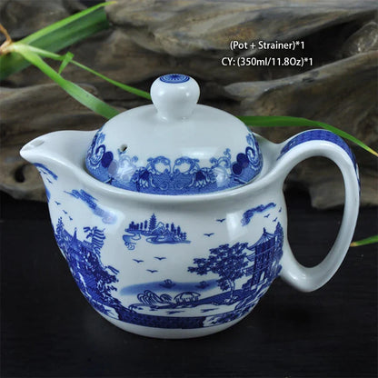 DecorBites™ Dragon Teapot Tea Set, Porcelain Kung Fu Teaware for Puer Oolong Ceremony