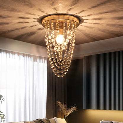 DecorBites™ Crystal Sun Flower Ceiling Chandelier - Golden/Silver for Foyer, Bedroom, Aisle Decor
