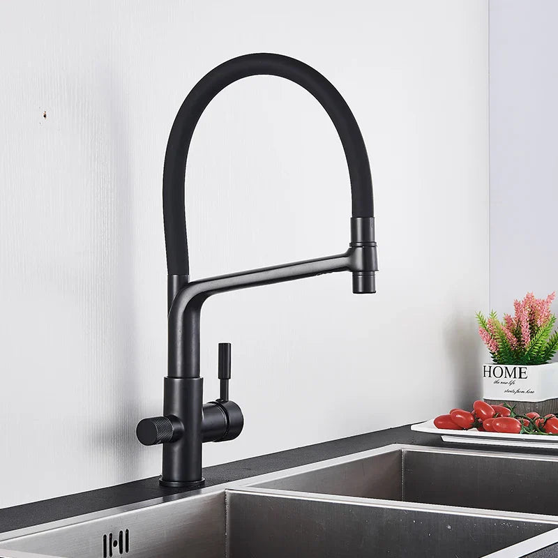 Brass Dual Handle Faucet With Water Filter