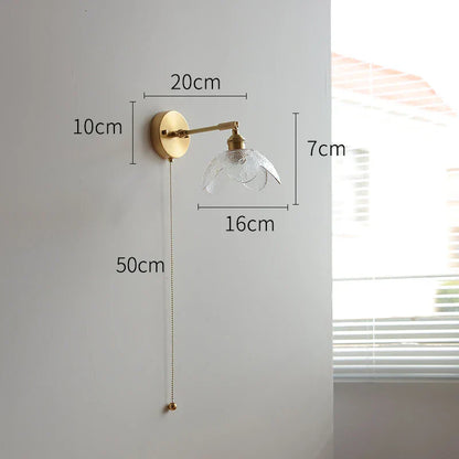 DecorBites™ Green Glass LED Wall Light with Pull Chain Switch - Modern Nordic Design