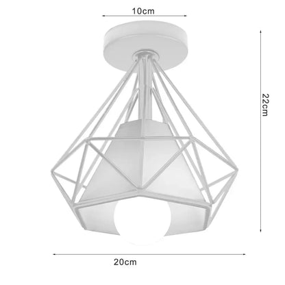 DecorBites™ Iron Cage Ceiling Light Fixture Retro Nordic Design Home Kitchen Lamp