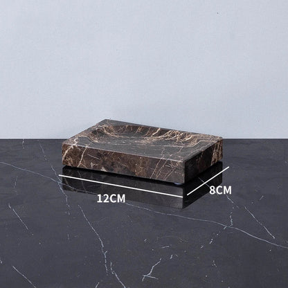DecorBites™ Emperador Dark Marble Bathroom Set: Toothbrush Holder, Soap Dish, Soap Dispenser