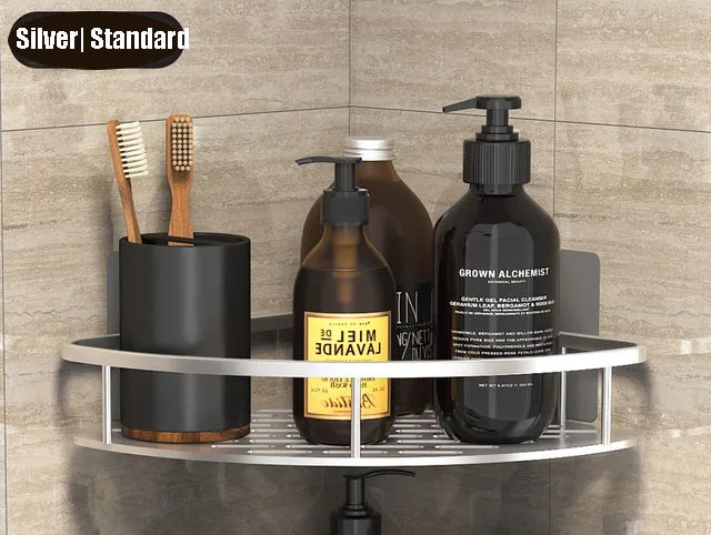 DecorBites™ Bathroom Corner Shelves Suction Cup Storage Rack Shower & Kitchen Organizer