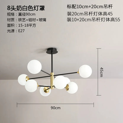 DecorBites™ Glass Ball LED Chandelier - Modern Indoor Lighting Fixtures for Living Room & Bedroom