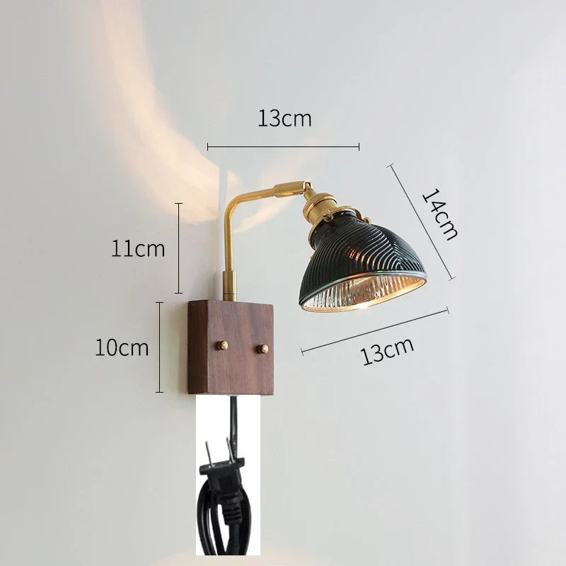 DecorBites™ Clear Glass LED Wall Lights with Pull Chain Switch, Rotate Modern Nordic Wall Lamp