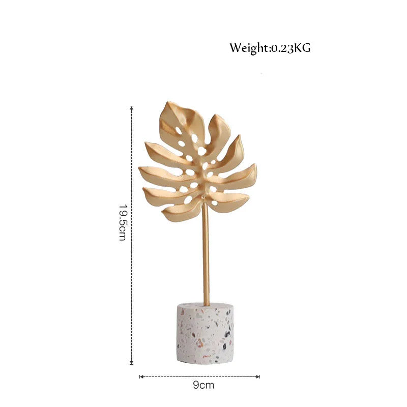 Gold Leaf Marble Sculpture