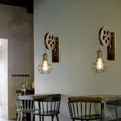 DecorBites™ Industrial Iron Wall Sconce LED Fixture for Cafe Bar Loft Decoration