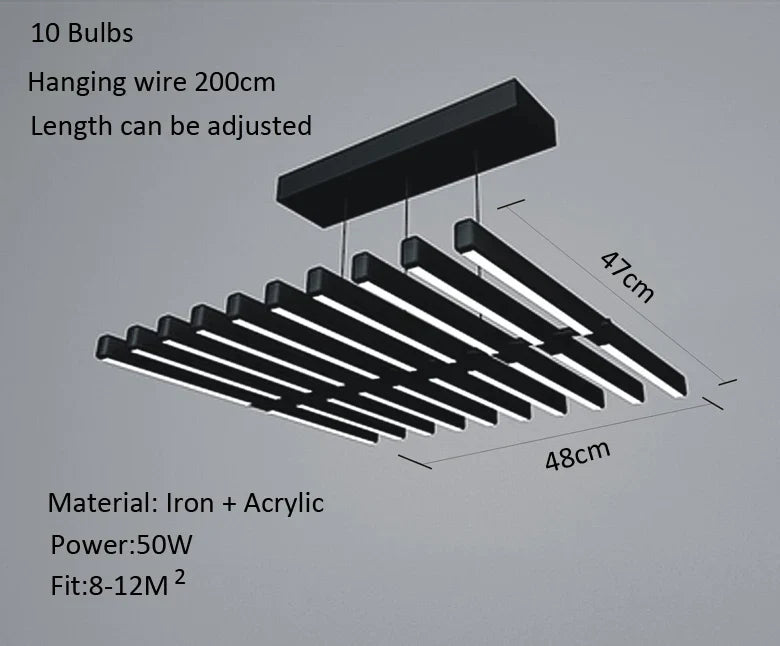 Black Gold Pendant Light 20-Bulb Art Design