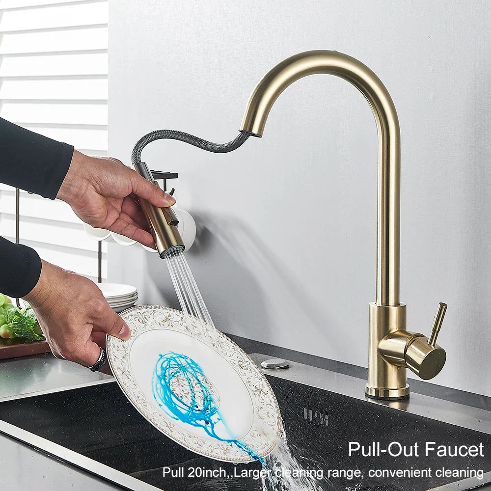 Gold Touch Sensor Kitchen Faucet