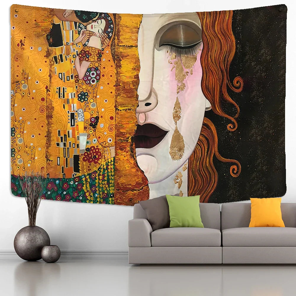 Gold Oil Painting Tapestry