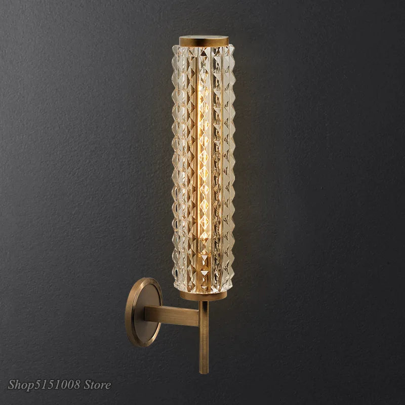 DecorBites™ Crystal Copper Wall Sconce: Modern Luxury LED Lighting for Living Room, Bathroom, Mirror