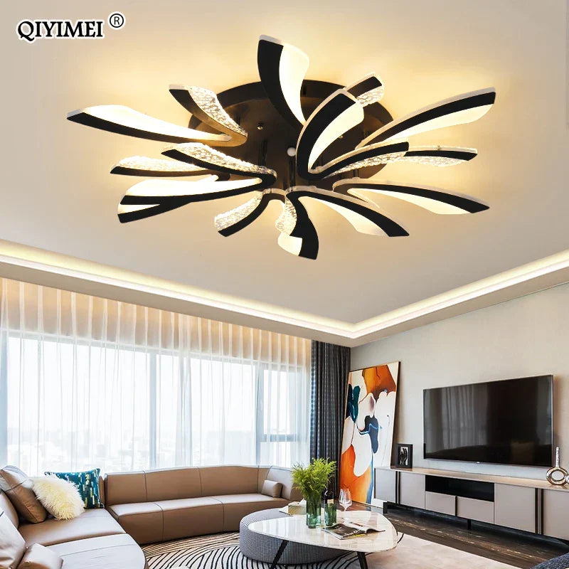 White Black LED Chandelier
