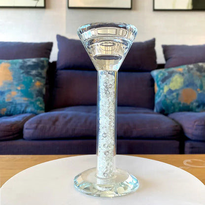 DecorBites™ Crystal Diamond Glass Candle Holder for Home Decor