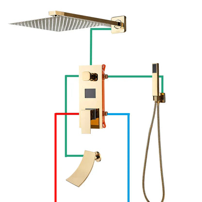 DecorBites™ Gold Digital Display Shower System with Tub Spout