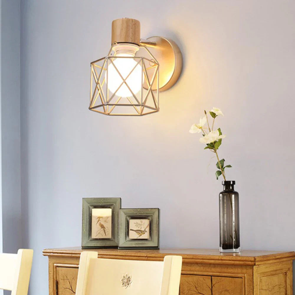 DecorBites™ Iron Cage LED Wall Light for Home Decor Indoor Lighting Fixture
