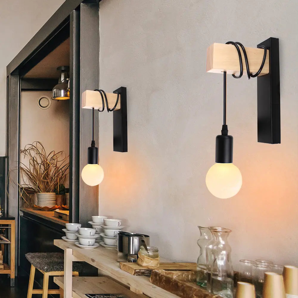 DecorBites™ Industrial Pulley Wall Light - Retro Loft Sconce Fixture for Home, Cafe, Bar