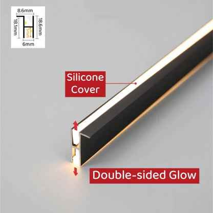 DecorBites™ LED Cabinet Layer Lamp: Ultra-Thin Aluminum Profiles, Up Down Backlight, 18mm Board.
