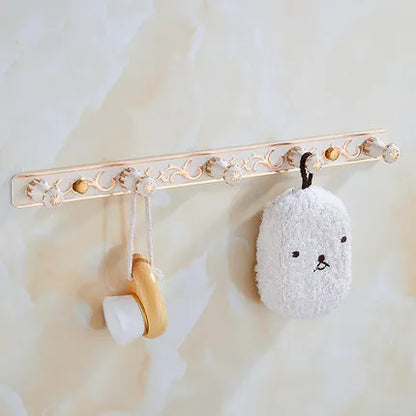 DecorBites™ Bath Hardware Set: Shelf, Towel Rack, Holder, Brush Holder, Towel Hanger, Hooks