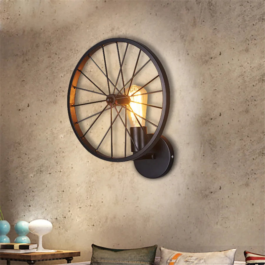 Vintage Wheel Wall Sconce