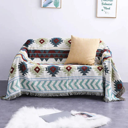 DecorBites™ Geometric Tassel Sofa Cover - Bohemian Style Blanket Dust Cover