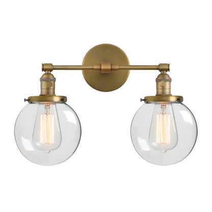 DecorBites™ Glass Ball Globe Wall Light for Retro Home Decor - Double Heads E27 Sconce