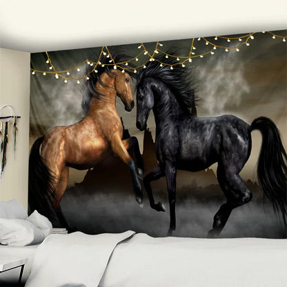 DecorBites™ Galloping Horse Tapestry Wall Hanging Psychedelic Bohemian Hippie Carpet Art