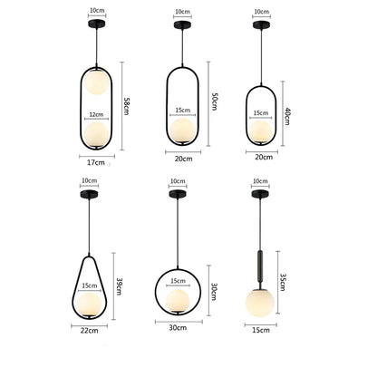 DecorBites™ Glass Ball Pendant Lights | Modern Nordic LED Hanging Lamp for Dining and Bar