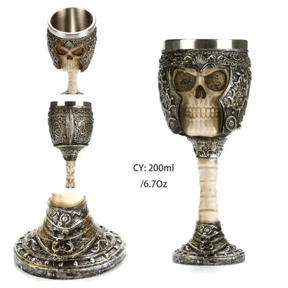 DecorBites™ Dragon King Goblet 200ml: Retro Stainless Steel Wine Glass Gothic Whiskey Cup