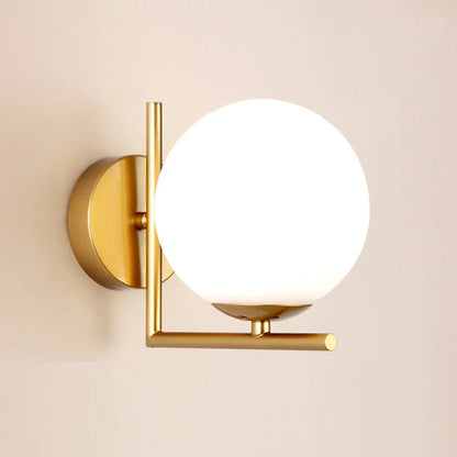 DecorBites™ Glass Globe Wall Lamp for Bedroom, Staircase, Hallway, Office - Modern E27 Indoor Fixture