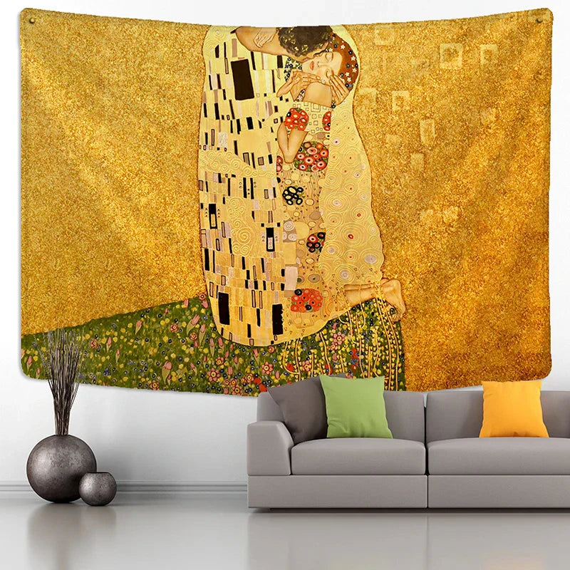 Gold Oil Painting Tapestry