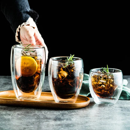 DecorBites™ Double Wall Glass Cup - Versatile Drinkware for Parties