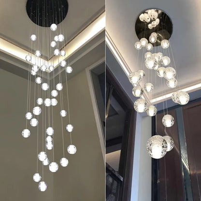 DecorBites™ Crystal Ball Chandelier: Stylish Meteor Shower Lighting for Restaurant, Bar, and Home