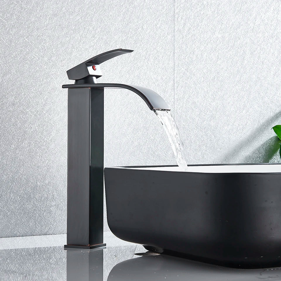 Gold Brass Basin Faucet Sleek Multi-Finish Style