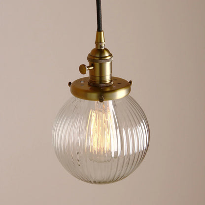 DecorBites™ Clear Glass Globe Pendant Lights E27 Hanglamp for Living Room Loft