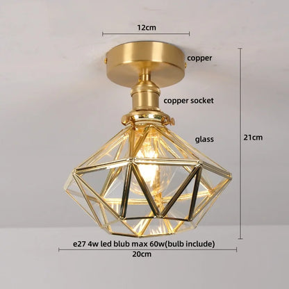 DecorBites™ Crystal Glass LED Ceiling Lamp Modern Luxury Interior Lighting Fixture