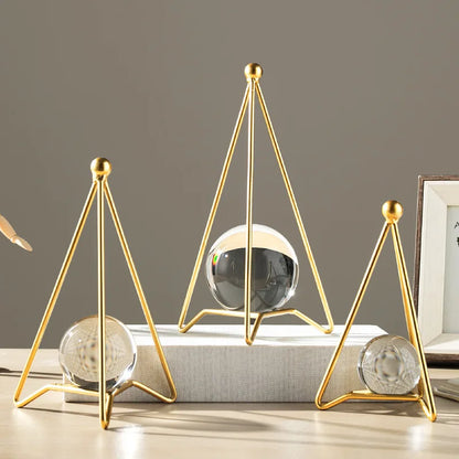 DecorBites™ Crystal Ball Crafts: Nordic Light Luxury Modern Metal Décor for Home and TV Cabinet