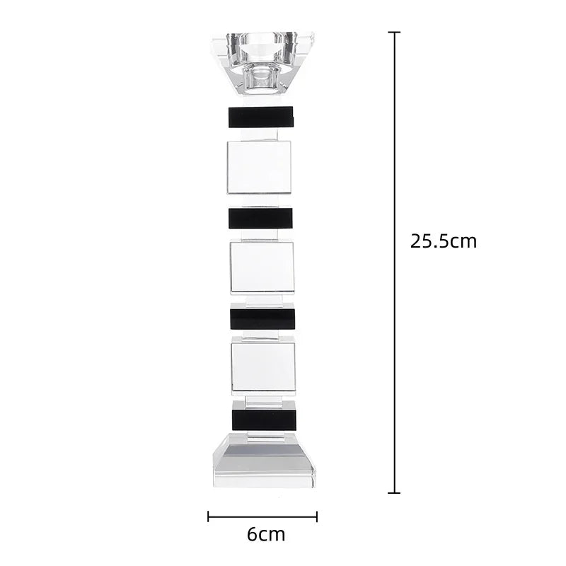 DecorBites™ Geometric Glass Candle Holder Block Design Home Decor Accessory