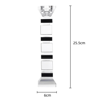 DecorBites™ Geometric Glass Candle Holder Block Design Home Decor Accessory