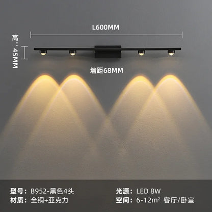 DecorBites™ Copper LED Wall Lamp Modern Bedside Reading Indoor Nordic Scone Wall Lamp