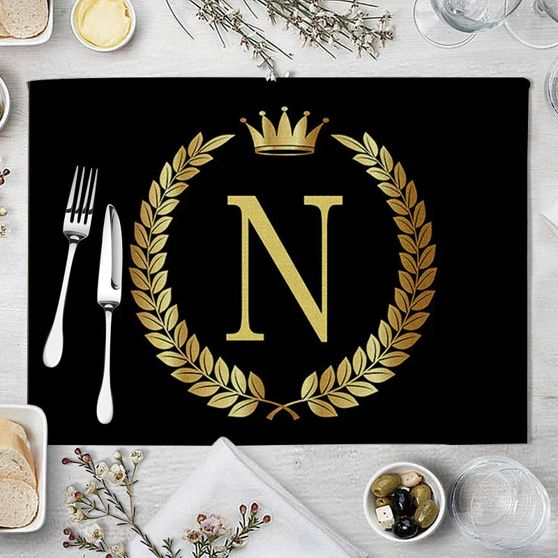 DecorBites™ Kitchen Table Mats Set of 4, 42*32cm, Cotton Linen Coasters for Dining Home Decor