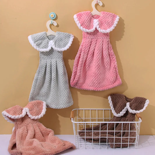 DecorBites™ Kids Microfiber Coral Velvet Hand Towels - Cute & Quick-dry for Children