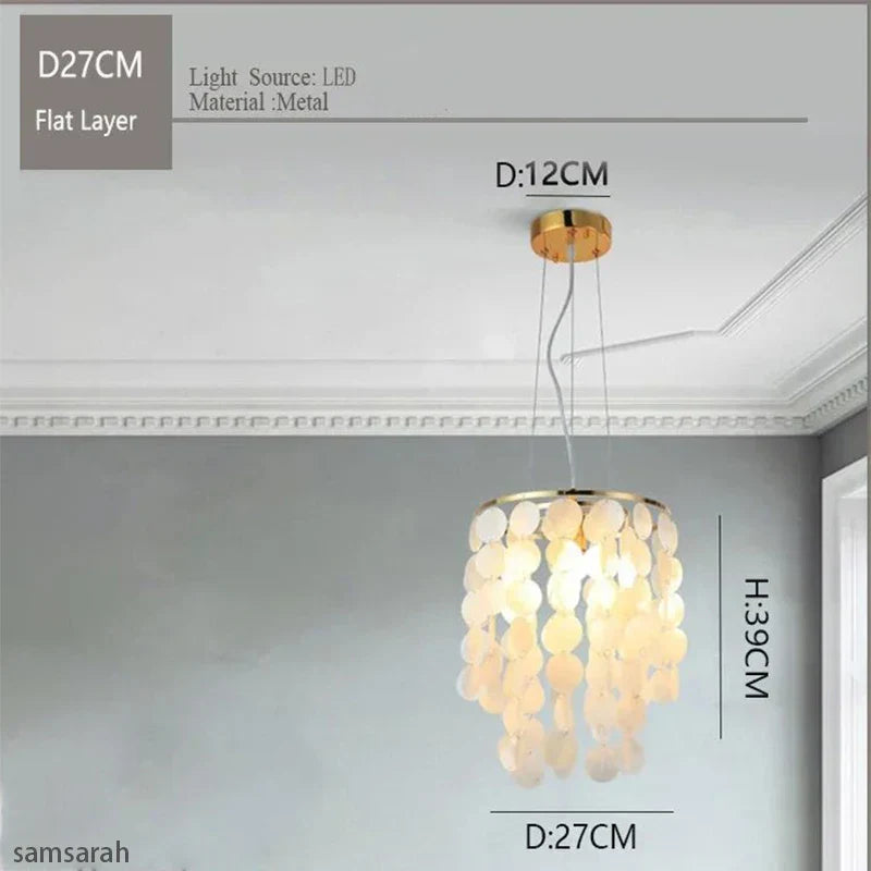 Gold Chrome Shell Chandelier