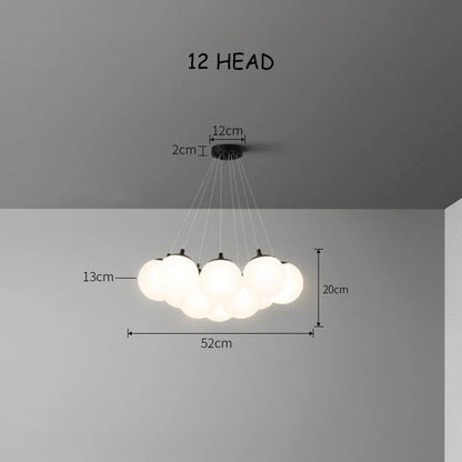 DecorBites™ Glass Ball LED Pendant Light for Home Decor, Nordic Style Chandelier for Living Room