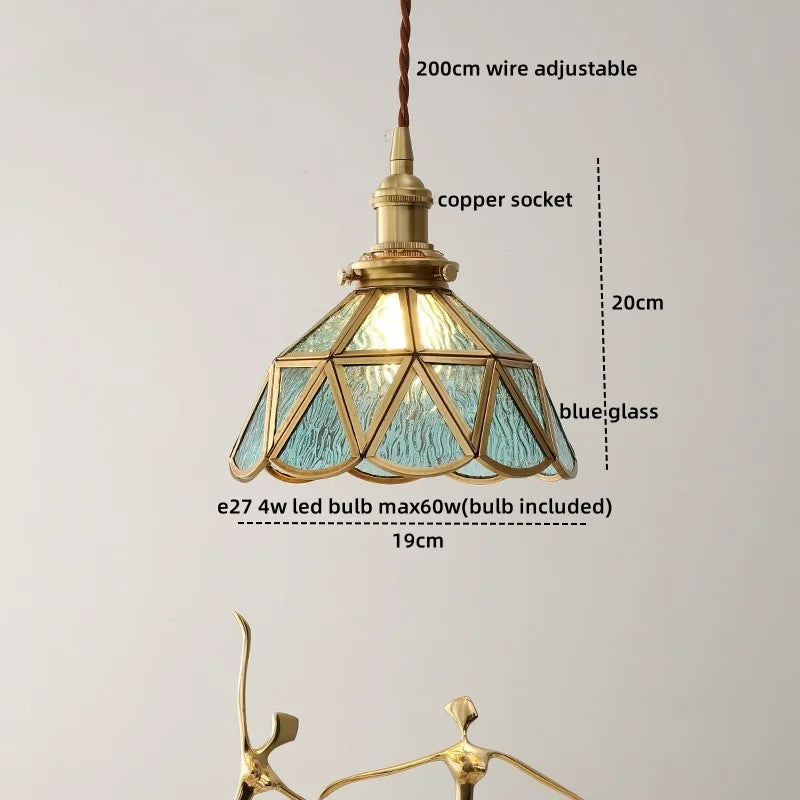 DecorBites™ Glass Copper LED Hanging Light: Nordic Pendant Lamp, Living Room Bedroom Coffee Knob Switch