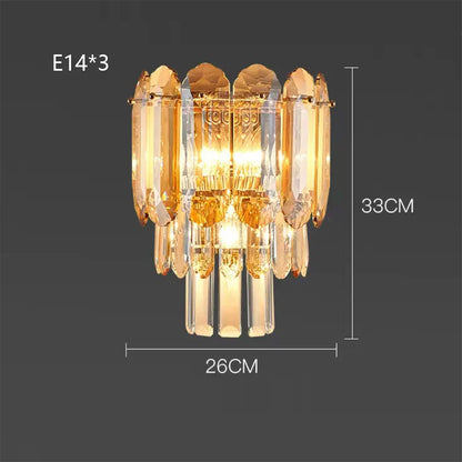 DecorBites™ Crystal LED Wall Lamp: Minimalist Luxury Lighting for Living Room TV Background