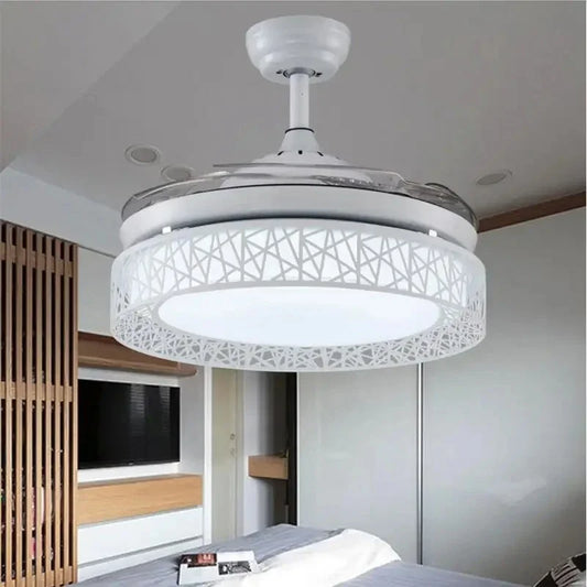DecorBites™ Gold Ceiling Fan Lights Remote Control 36/42inch Dining Bedroom Living Luminaria