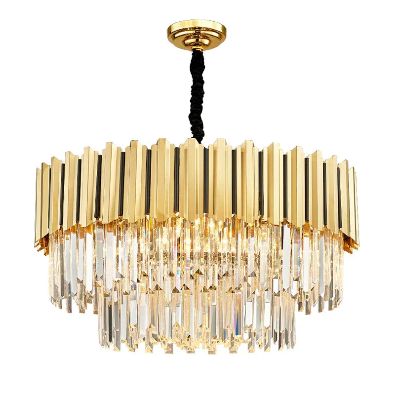 Gold Crystal Chandelier Stainless Steel Oval100cm