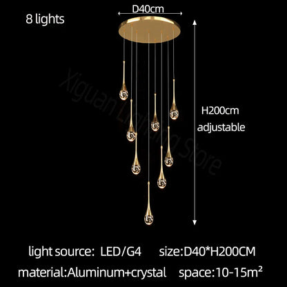 DecorBites™ Crystal Bubble Chandelier for Living, Dining, Bedroom - Modern Stairwell Design