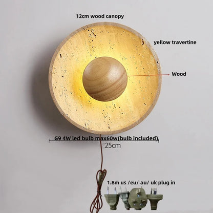 DecorBites™ LED Wall Light Fixture Modern Living Dining Room Yellow Glass Bedside Lamp