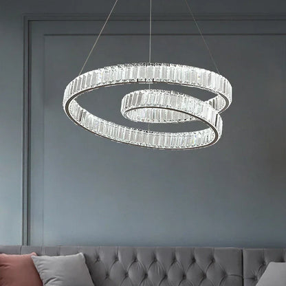 DecorBites™ Crystal LED Pendant Lights: Modern Luxury Chandelier for Living and Dining Rooms